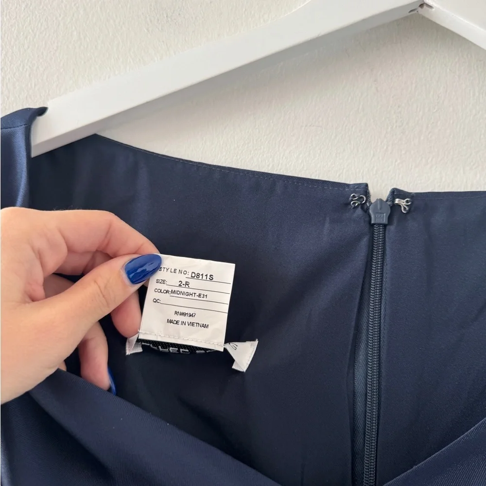 ALFRED SNUG Navy Off The Shoulder Gown 2 - Picture 6 of 6